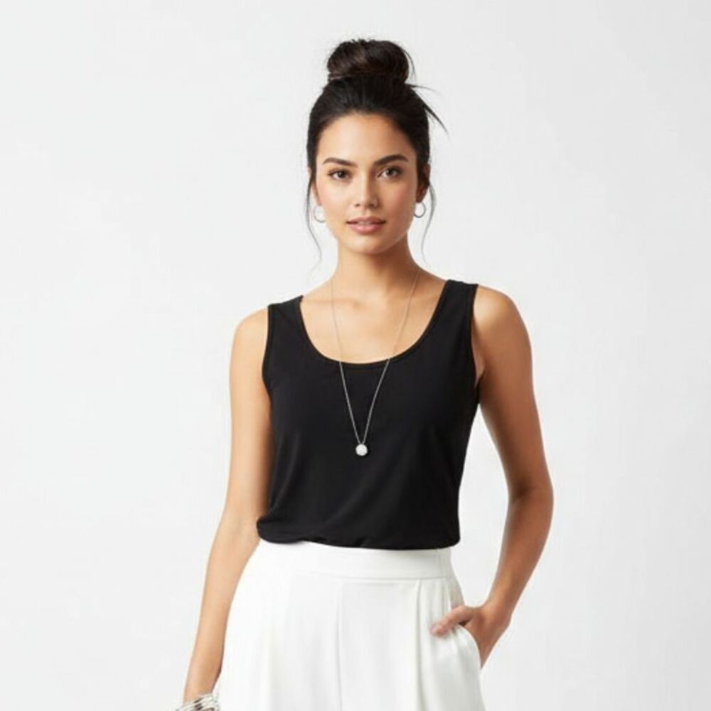 IC By Connie K Black Sleeveless Tank Top M